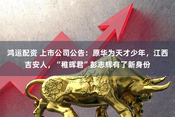 鸿运配资 上市公司公告：原华为天才少年，江西吉安人，“稚晖君”彭志辉有了新身份